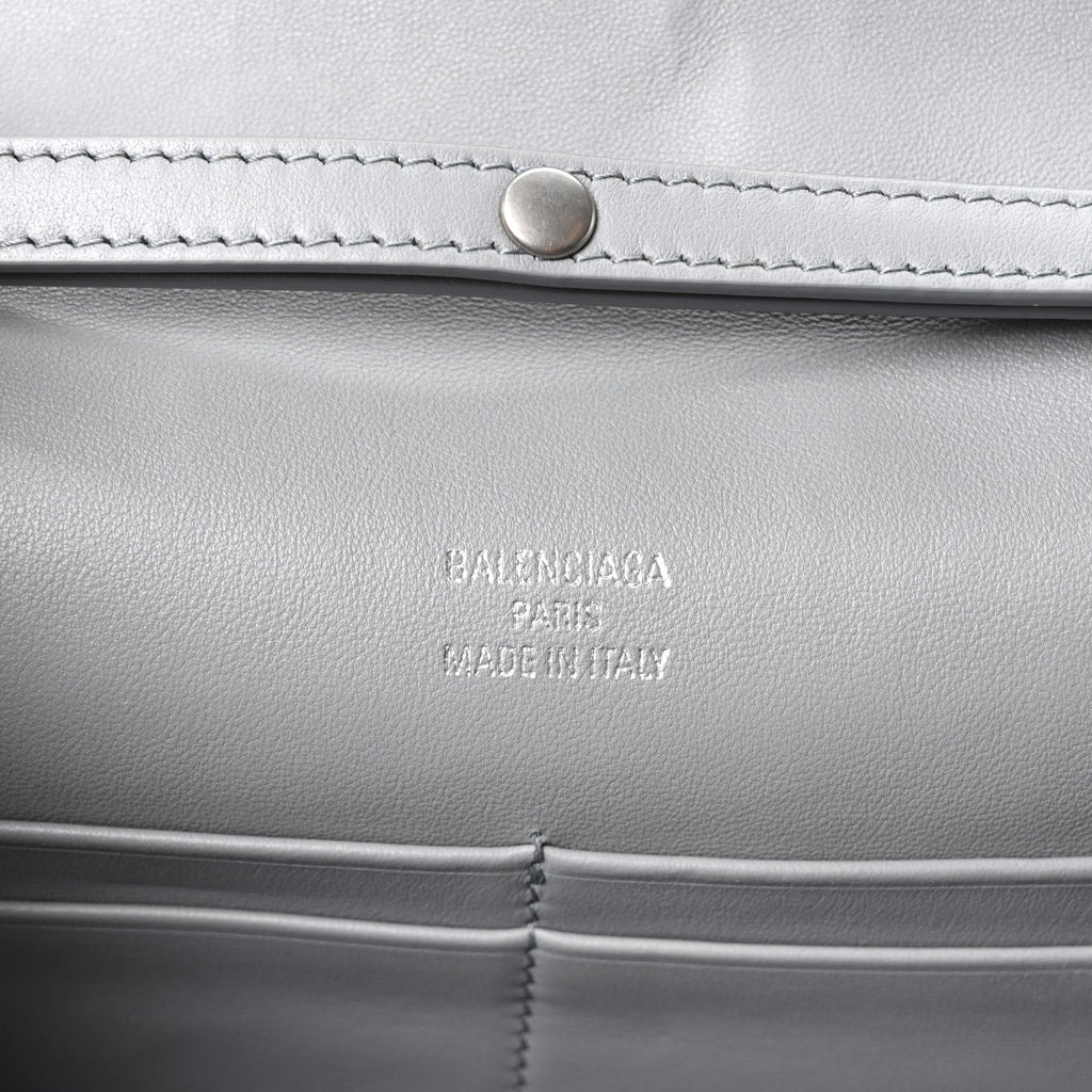 Smooth Calfskin Small Bel Air Clutch On Strap Cloud Grey
