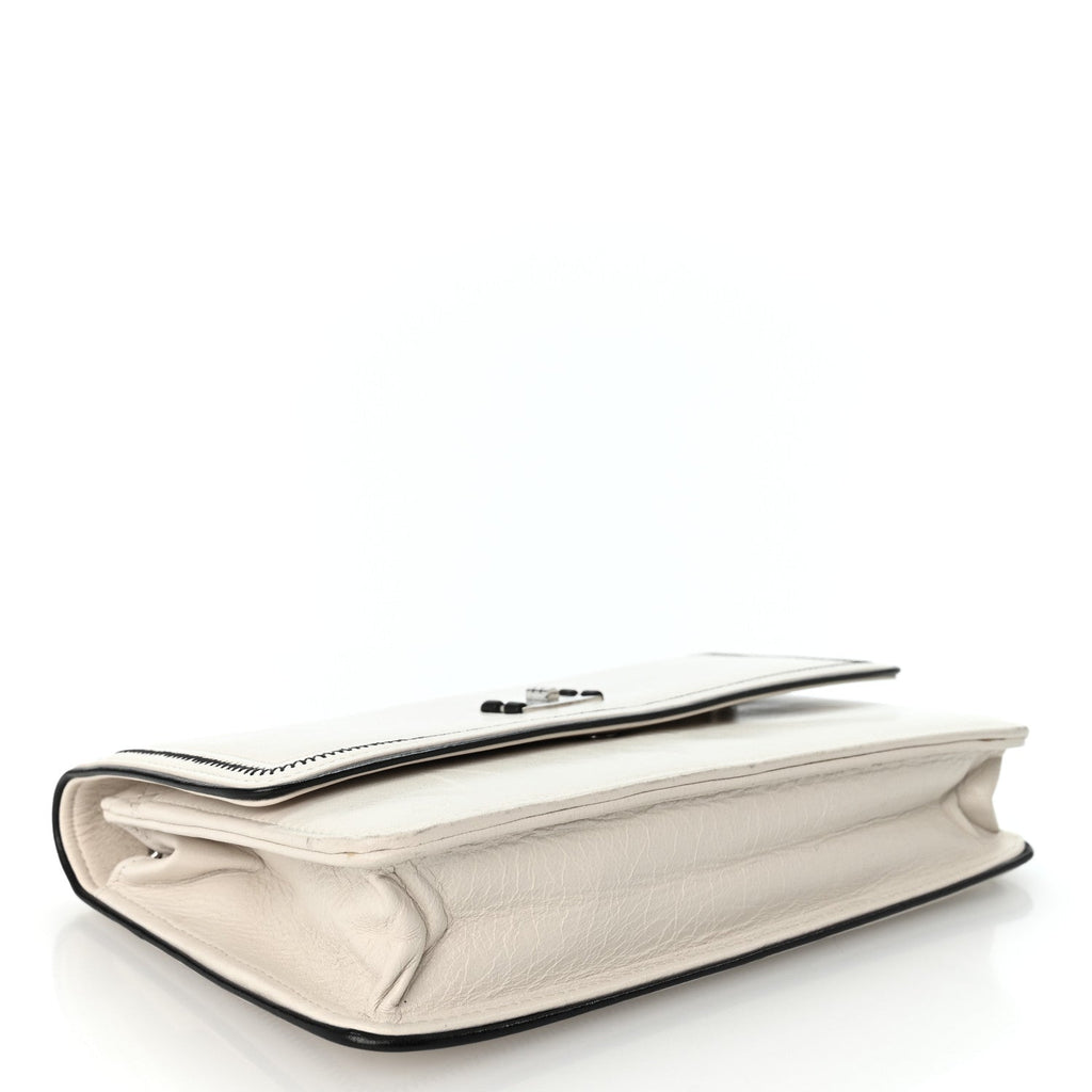 Lambskin Reissue Wallet On Chain WOC White