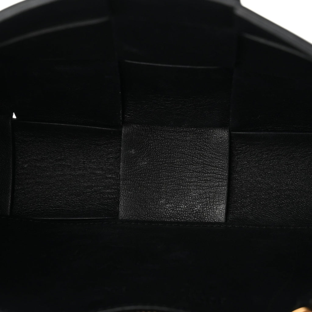 Patent Maxi Intrecciato Cassette Crossbody Bag Black