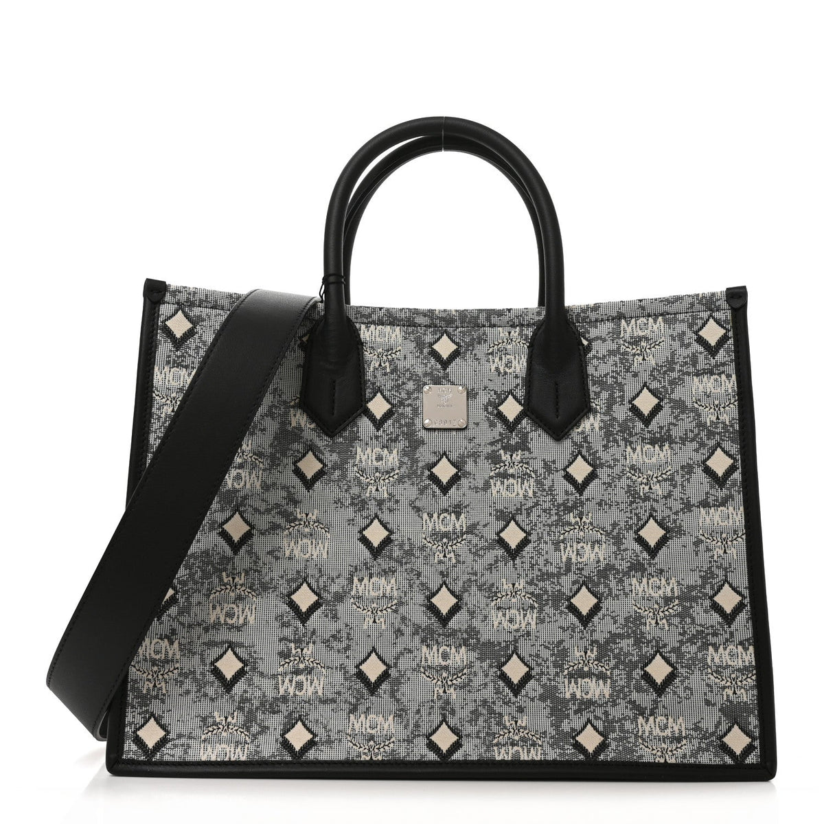 Jacquard Monogram Aren Large Tote Blue