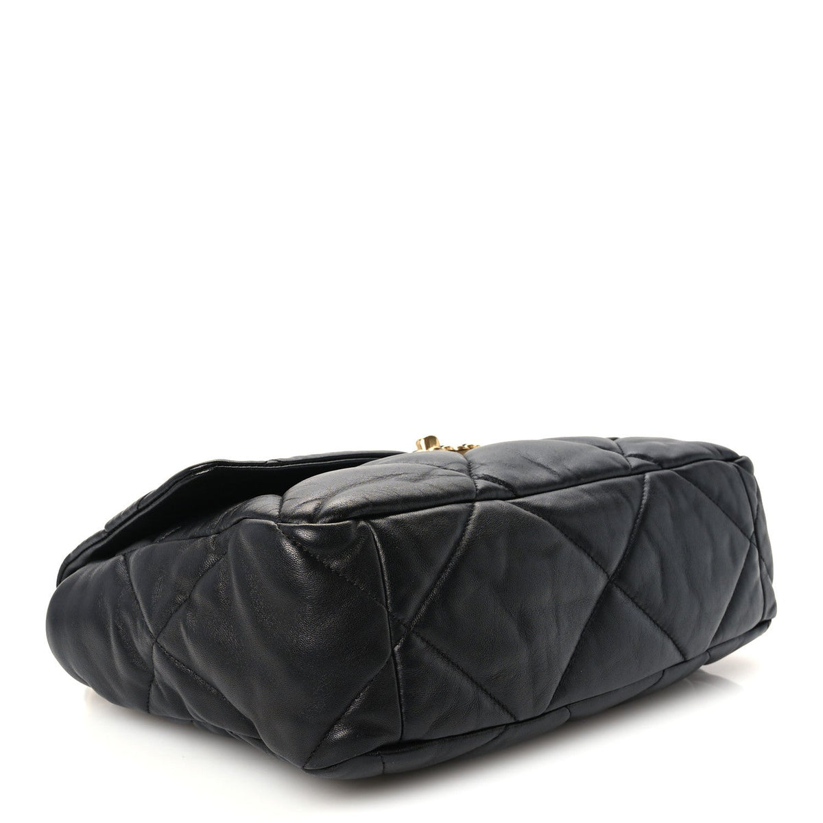 Goatskin Quilted Large Chanel 19 Flap Black