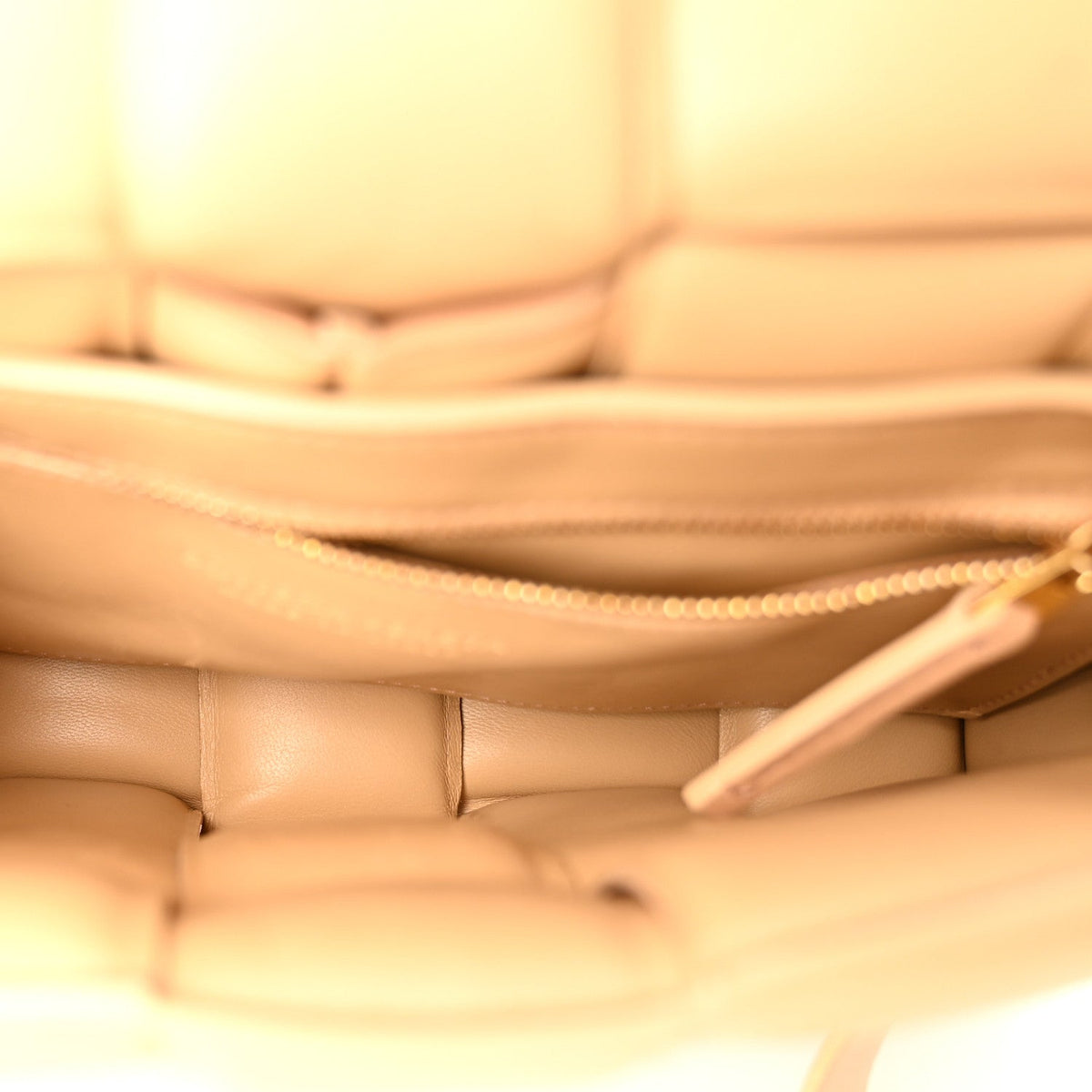 Nappa Maxi Intreccio Padded Cassette Crossbody Bag Almond