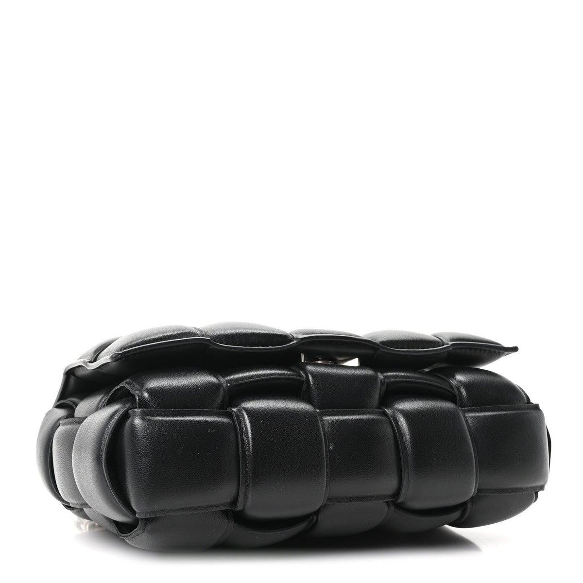 Lambskin Maxi Intreccio Padded Chain Cassette Crossbody Bag Black