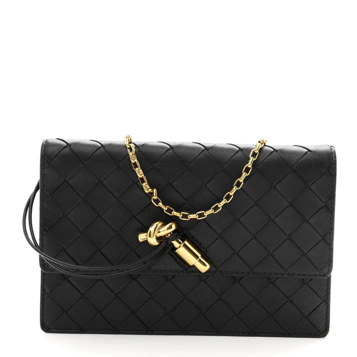 Nappa Intrecciato Andiamo Pouch On Chain Black Black