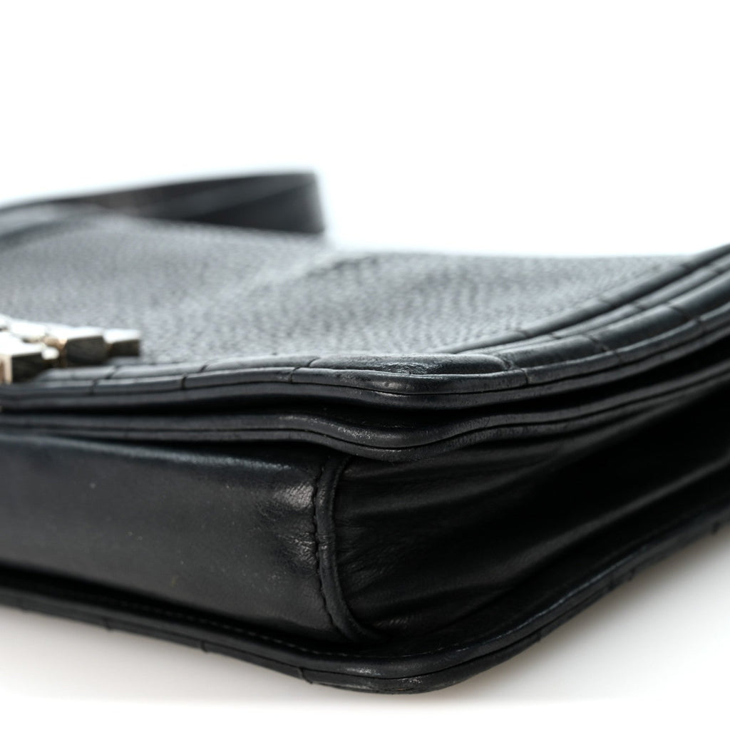 Galuchat Stingray Medium Boy Flap Black