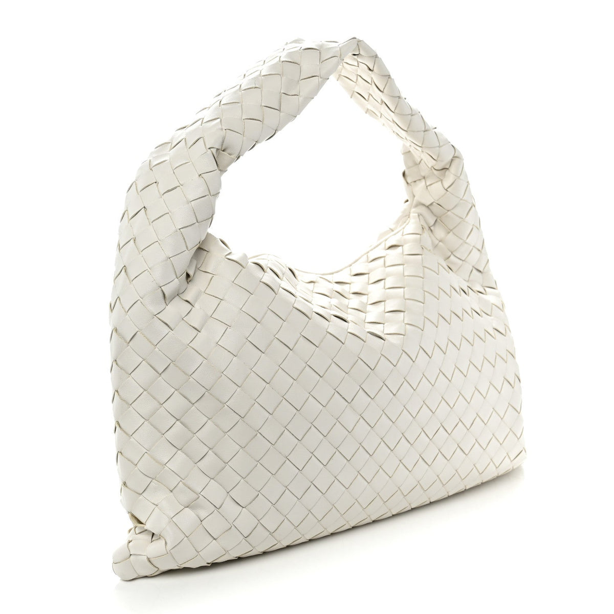 Calfskin Intrecciato Small Hop White