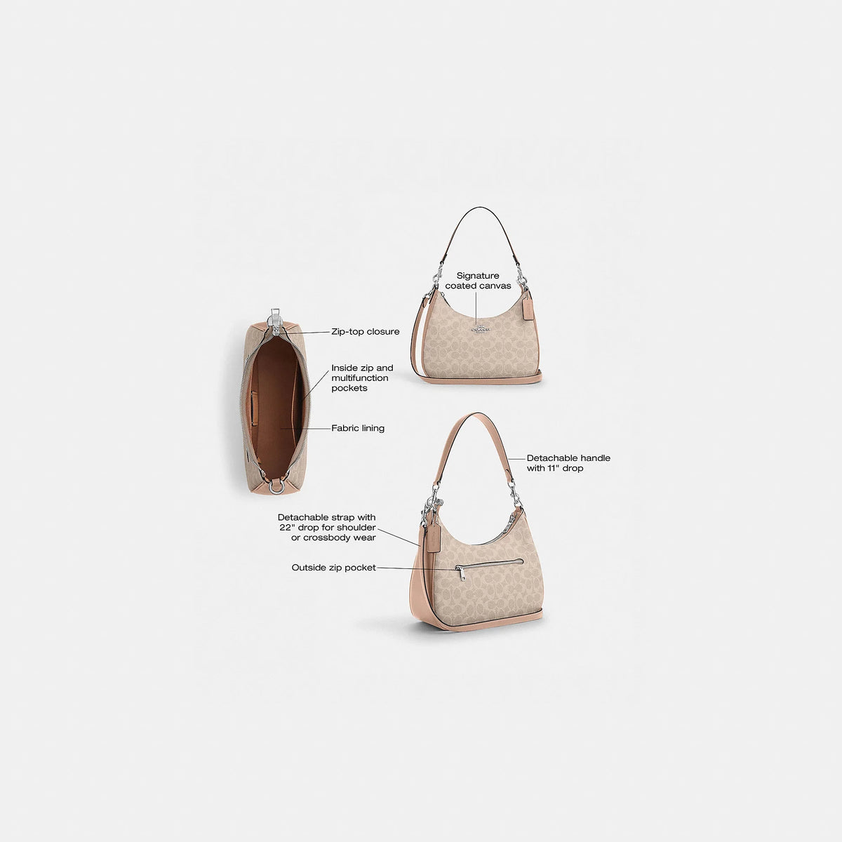 Coach Outlet Teri Hobo Bag In Signature Canvas