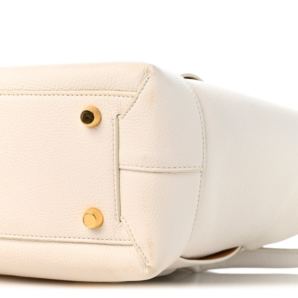 French Calfskin Maxi Intrecciato Medium Arco Bianco
