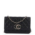 Caviar Quilted French New Wave Chain CC Wallet On Chain WOC Black