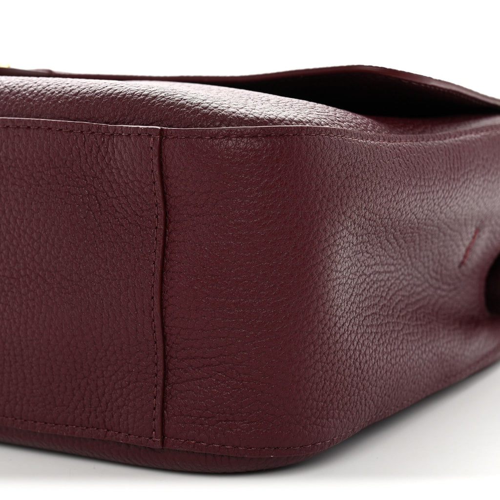 Grained Calfskin Small Souplissimo Maxi Flap Burgundy