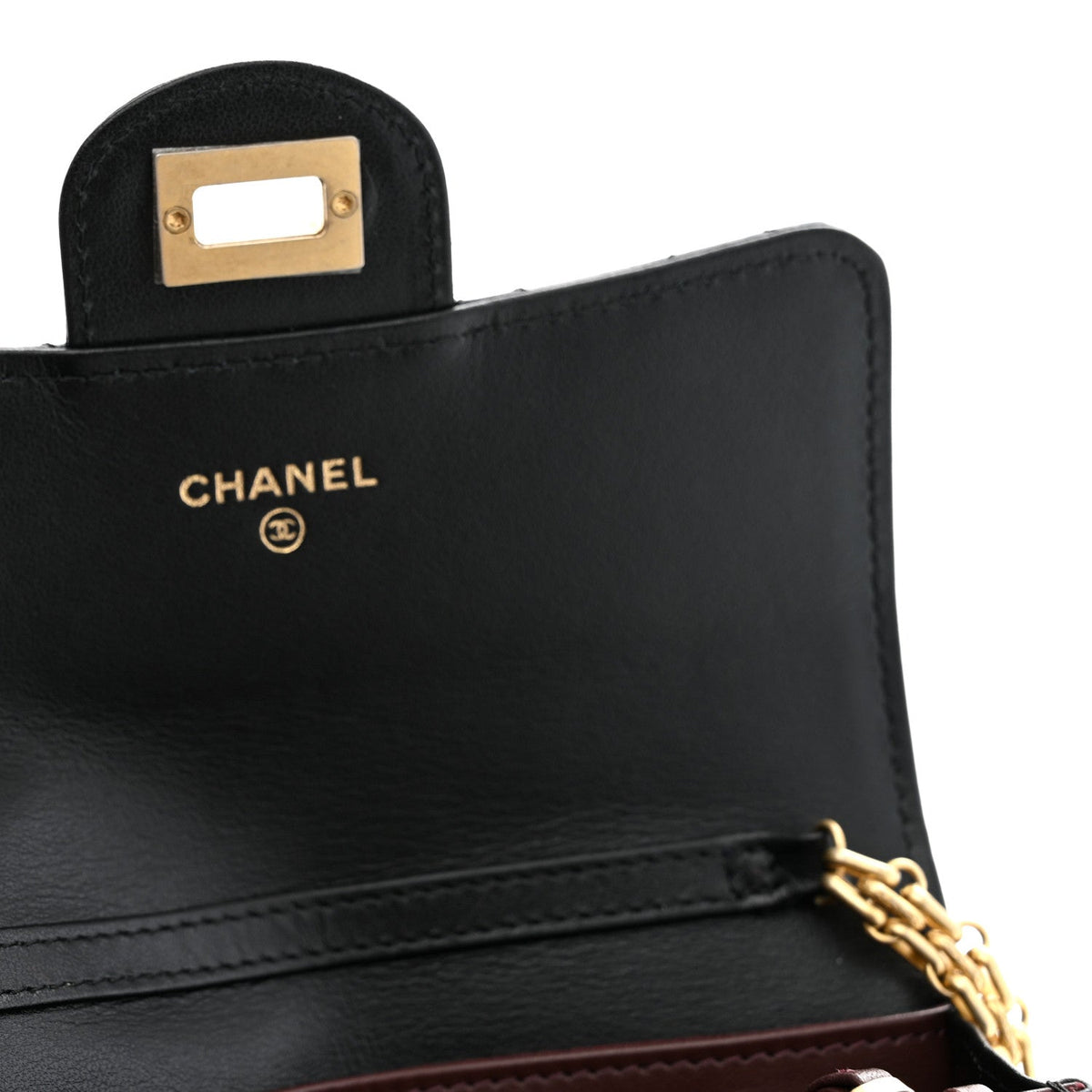 Aged Calfskin Quilted 2.55 Reissue Clutch With Chain Black
