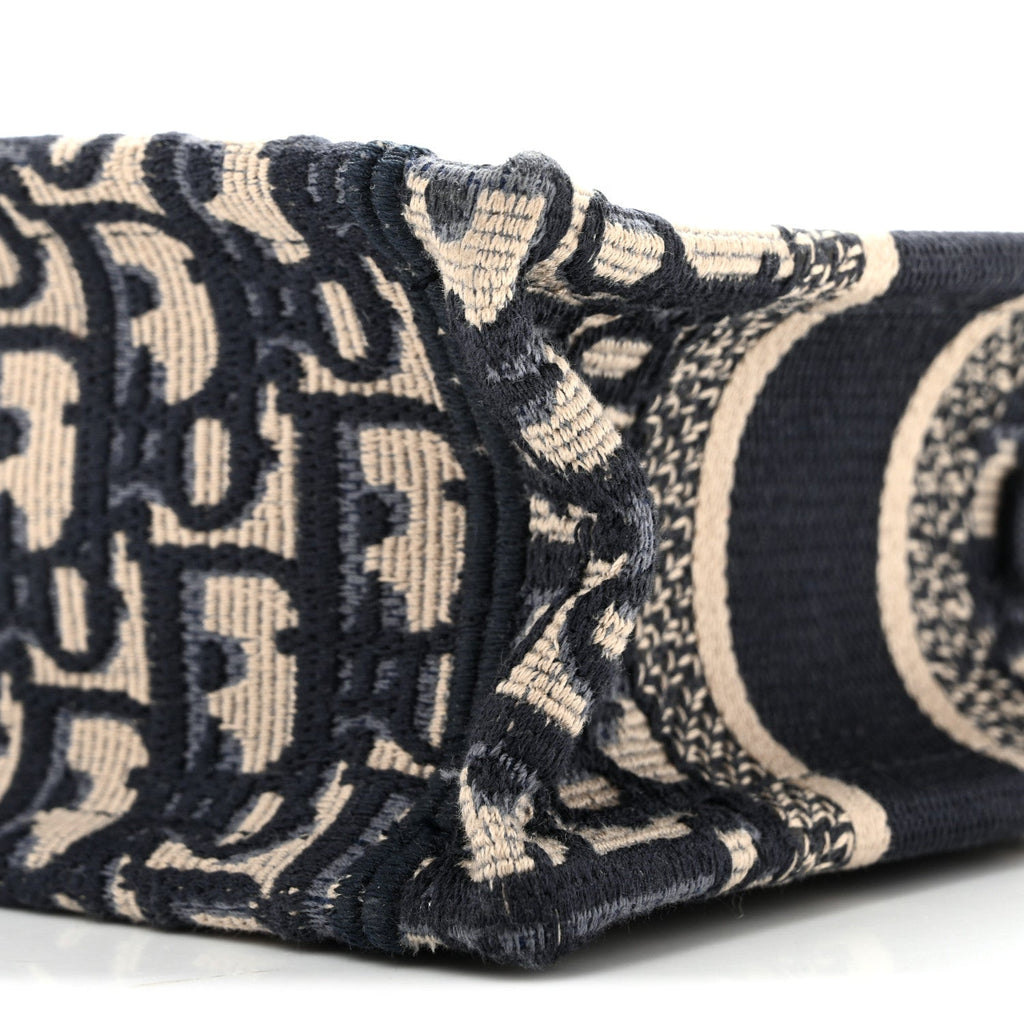 Oblique Mini Book Tote With Strap Blue Multicolor