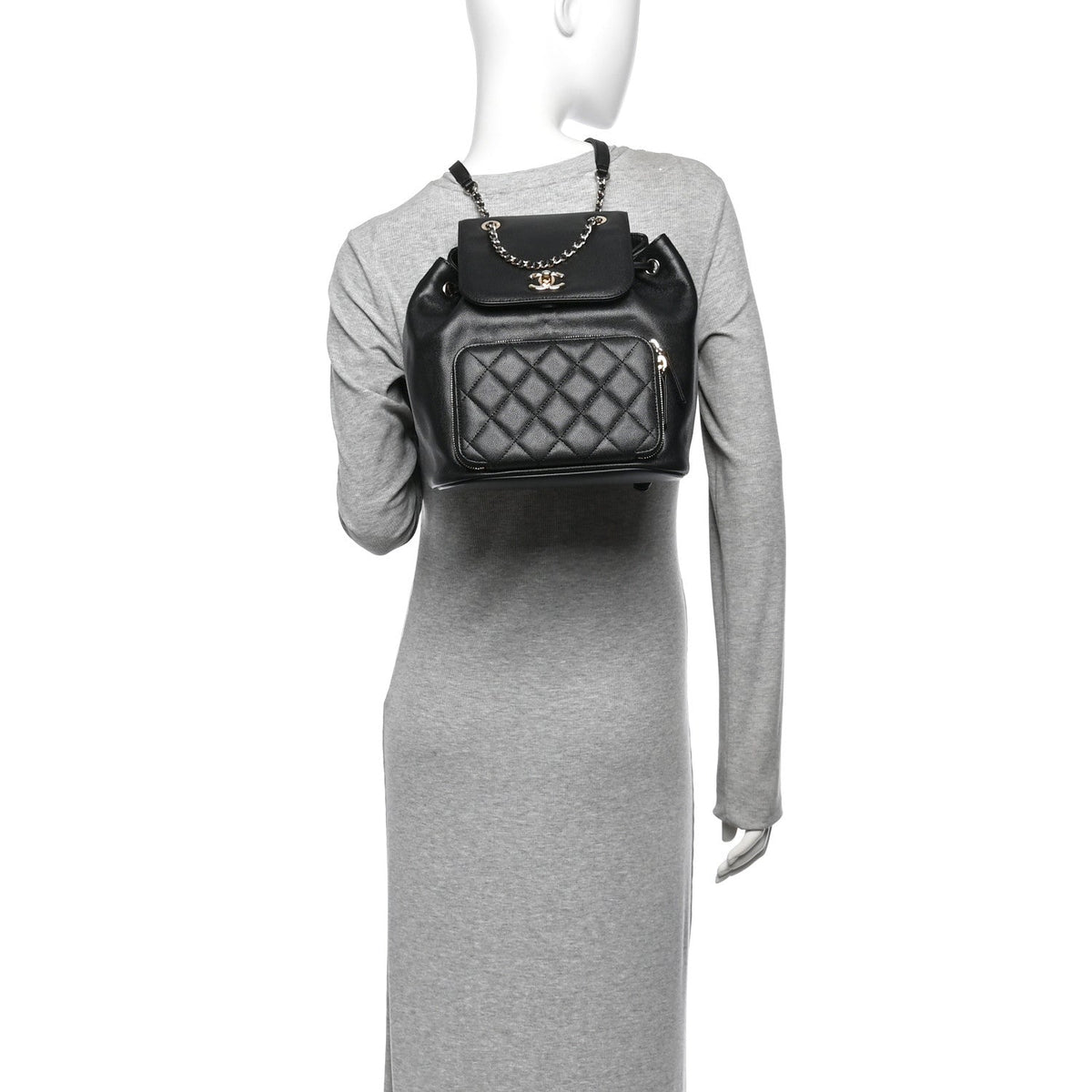 Caviar Quilted Business Affinity Backpack Black