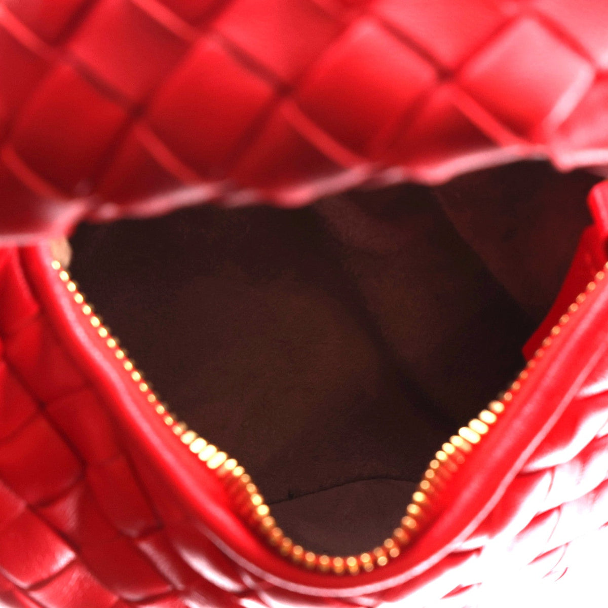 Nappa Intrecciato Baby Veneta Hobo Cardinal