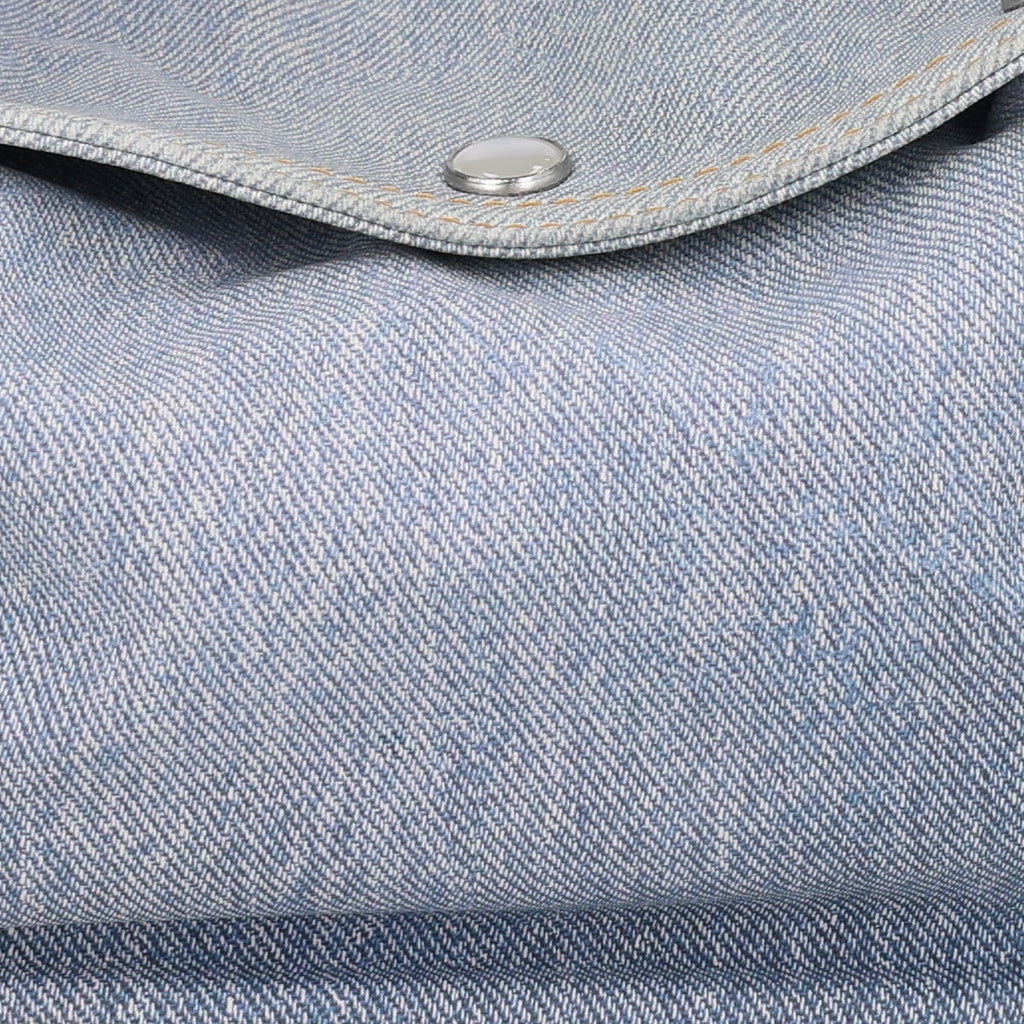 Printed Nubuck Denim Shirt Effect Mini Jodie Blue Washed Sunflower Pearl