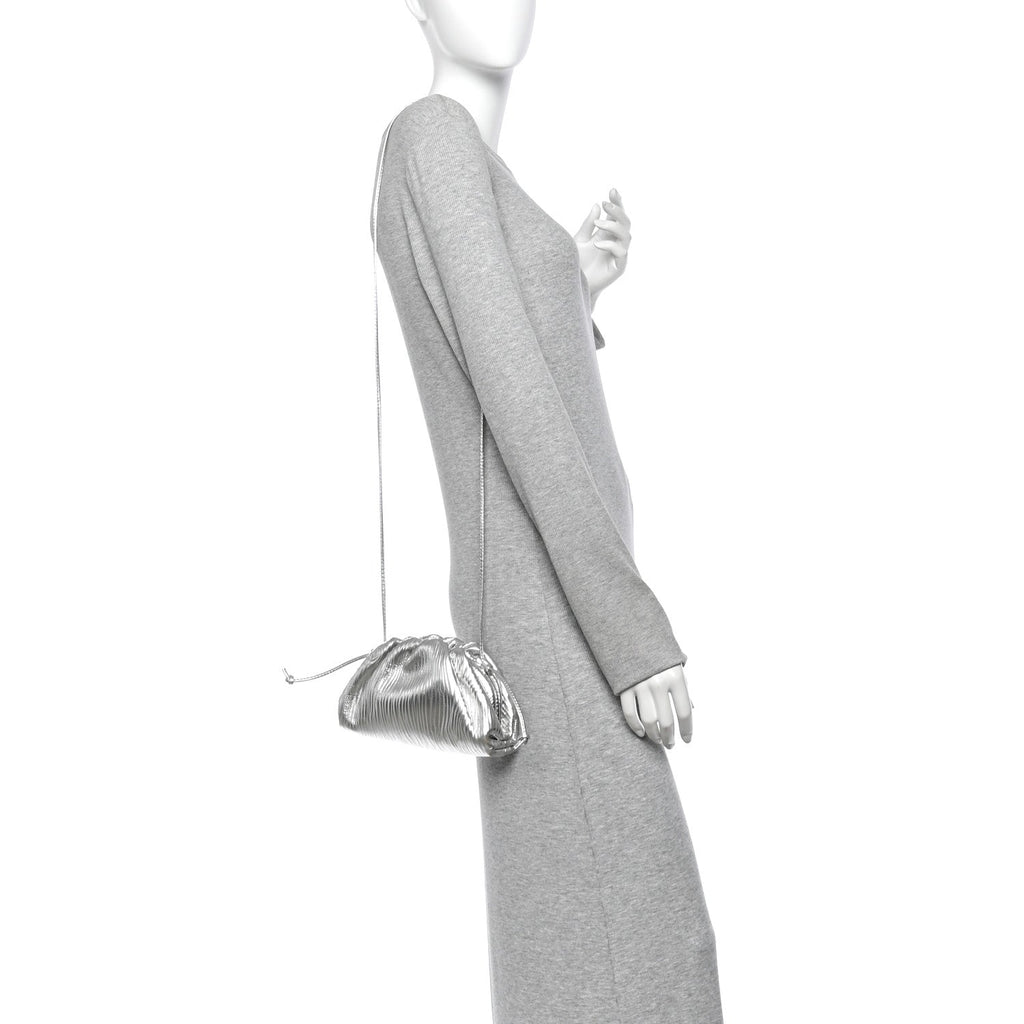 Metallic Bark Calfskin The Mini Pouch Silver