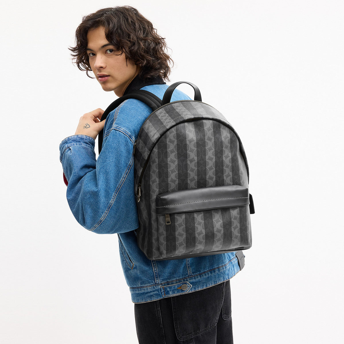 Coach Outlet Taylor Backpack In Signature Canvas With Stripes
