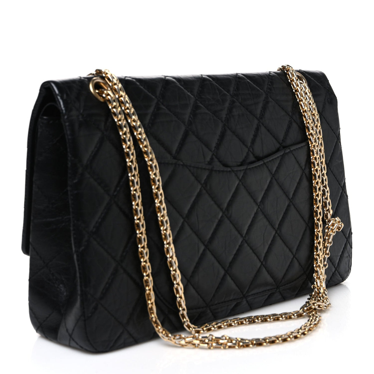 Aged Calfskin Quilted 2.55 Reissue 225 Flap Black