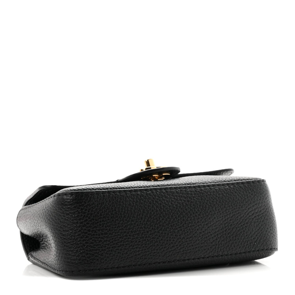 Grained Calfskin Mini Souplissimo Maxi Flap Black