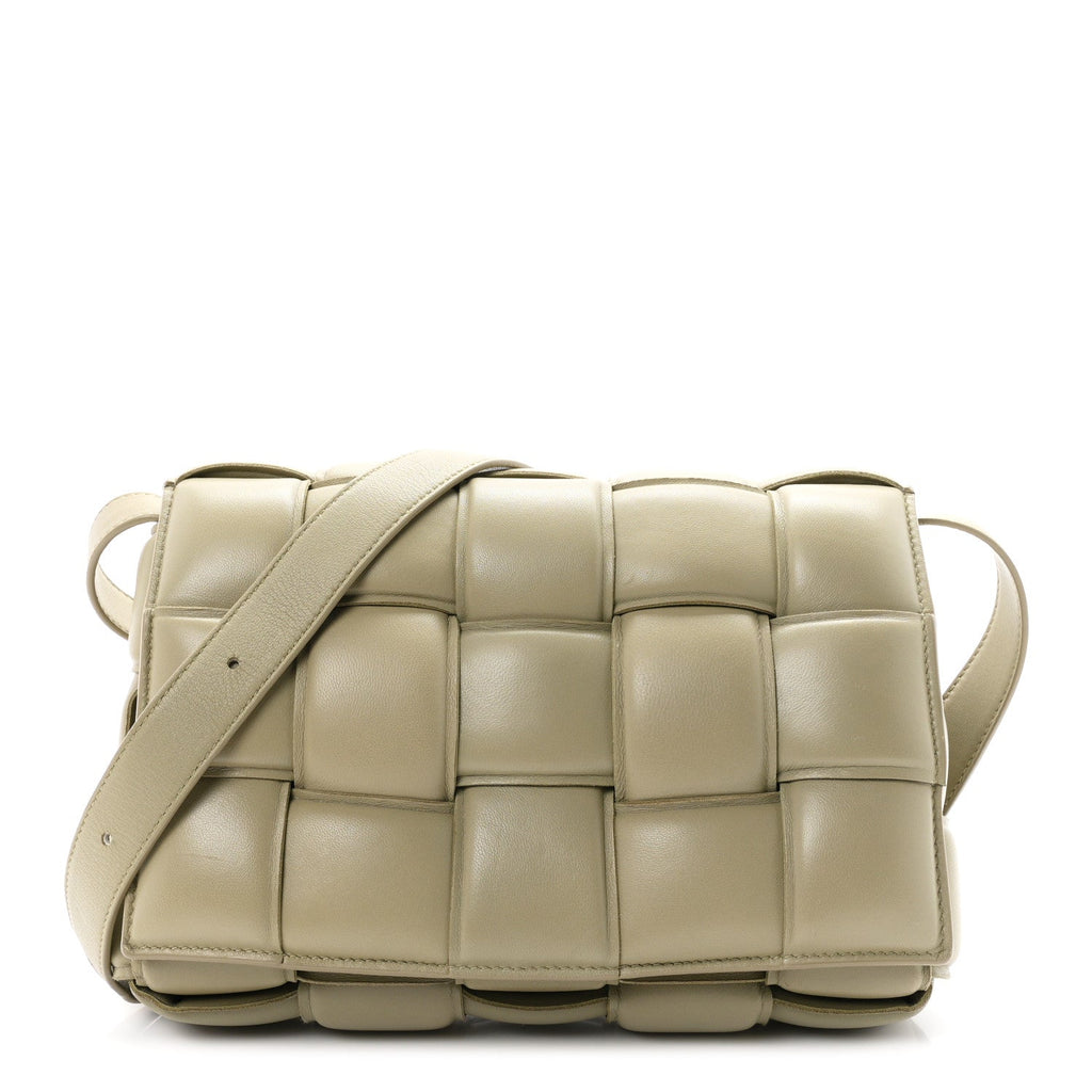 Nappa Maxi Intrecciato Padded Cassette Crossbody Bag Travertine