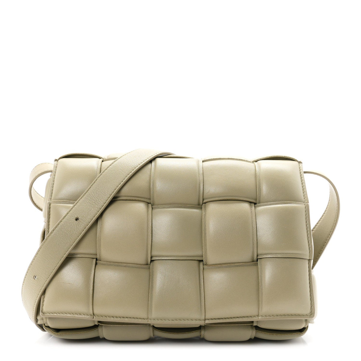 Nappa Maxi Intrecciato Padded Cassette Crossbody Bag Travertine