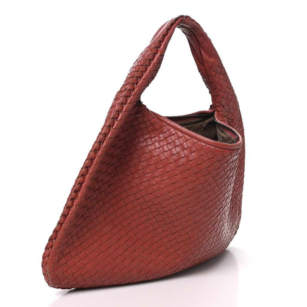 Nappa Intrecciato Large Veneta Hobo Brique