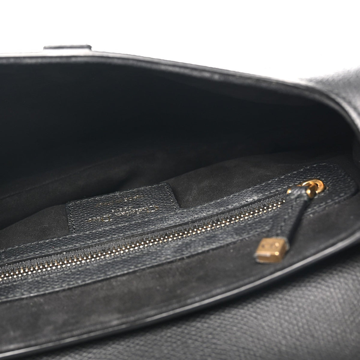 Grained Calfskin Saddle Bag Black