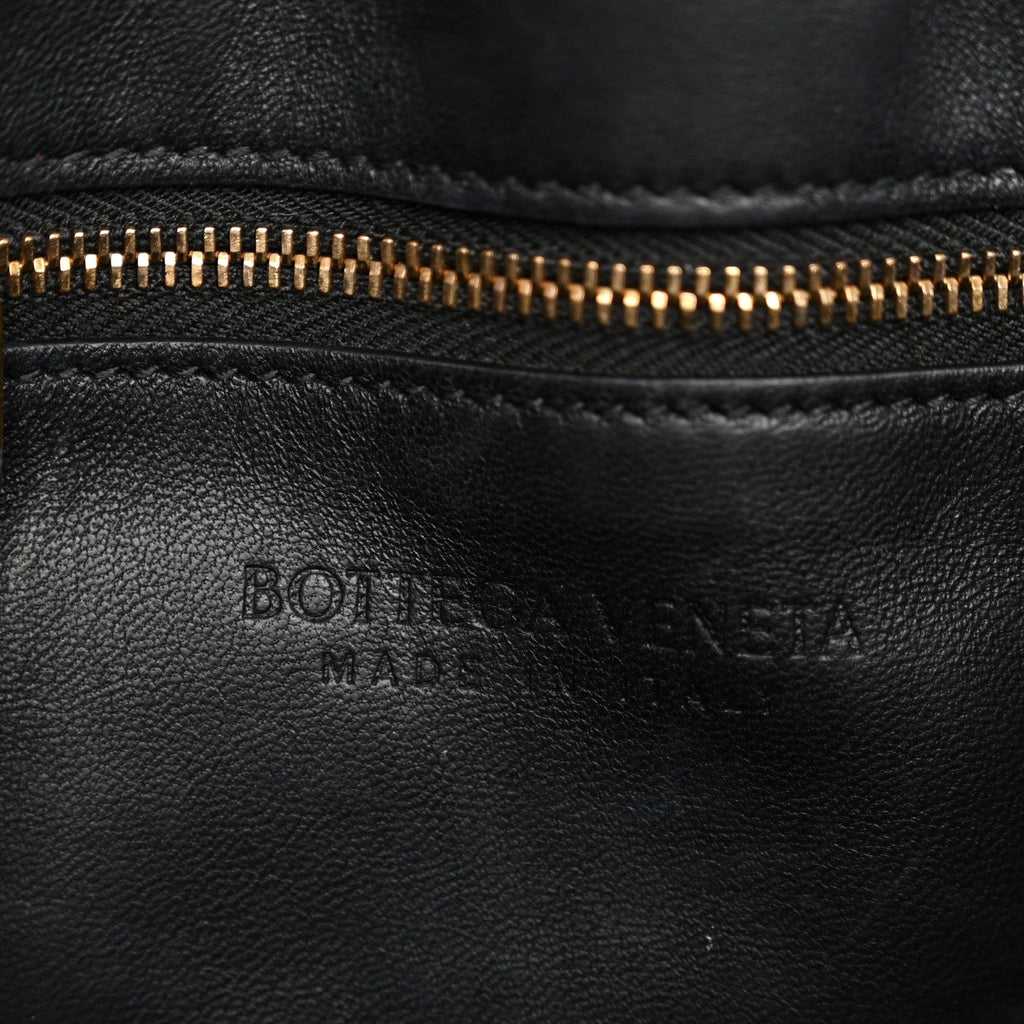Patent Maxi Intrecciato Cassette Crossbody Bag Black