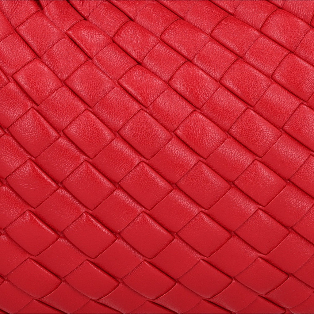 Nappa Intrecciato Baby Veneta Hobo Cardinal