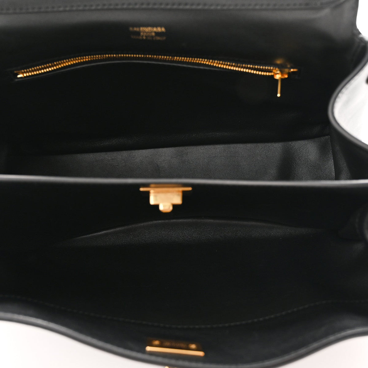 Natural Smooth Calfskin Small Rodeo Top Handle Handbag Black