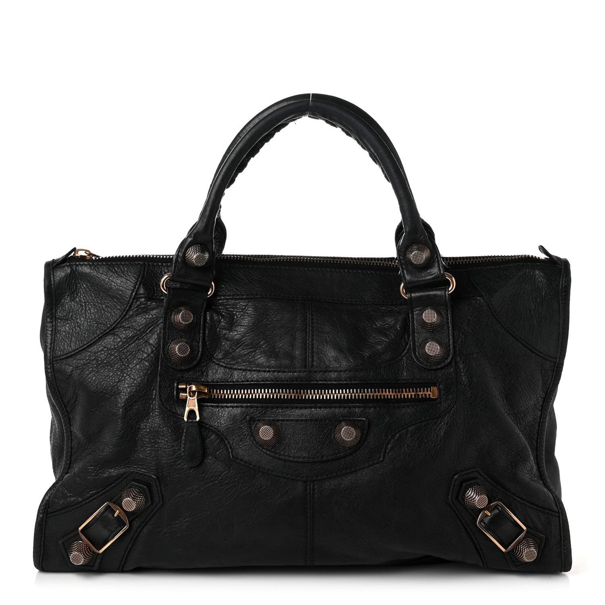 Agneau Giant 21 Rose Gold Hardware Work Black