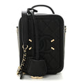 Caviar Quilted CC North South Filigree Vanity Case Black