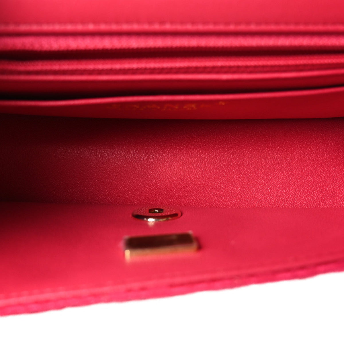 Satin Quilted CC Mini Rectangular Flap Dark Pink