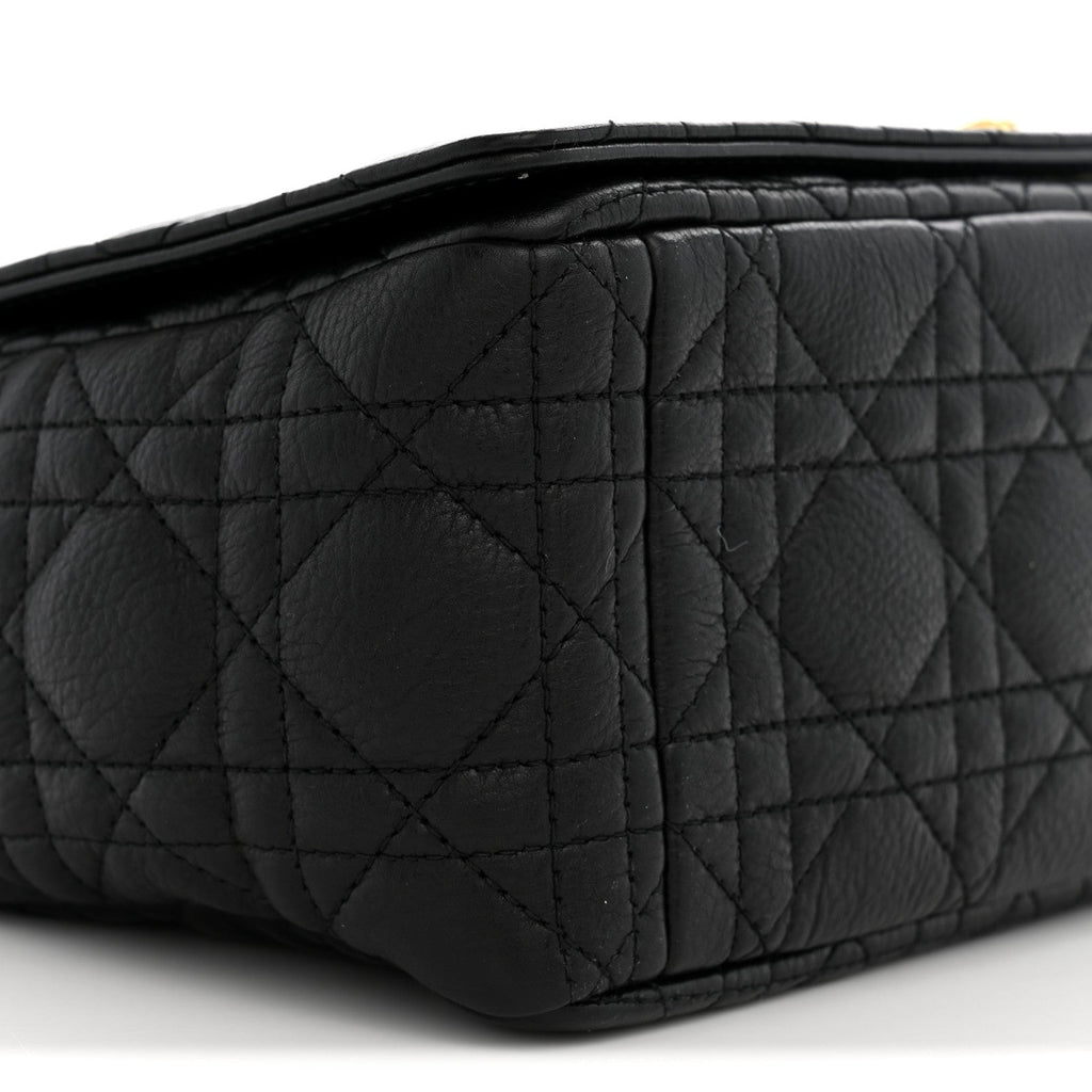 Grained Calfskin Cannage Large Caro Bag Black