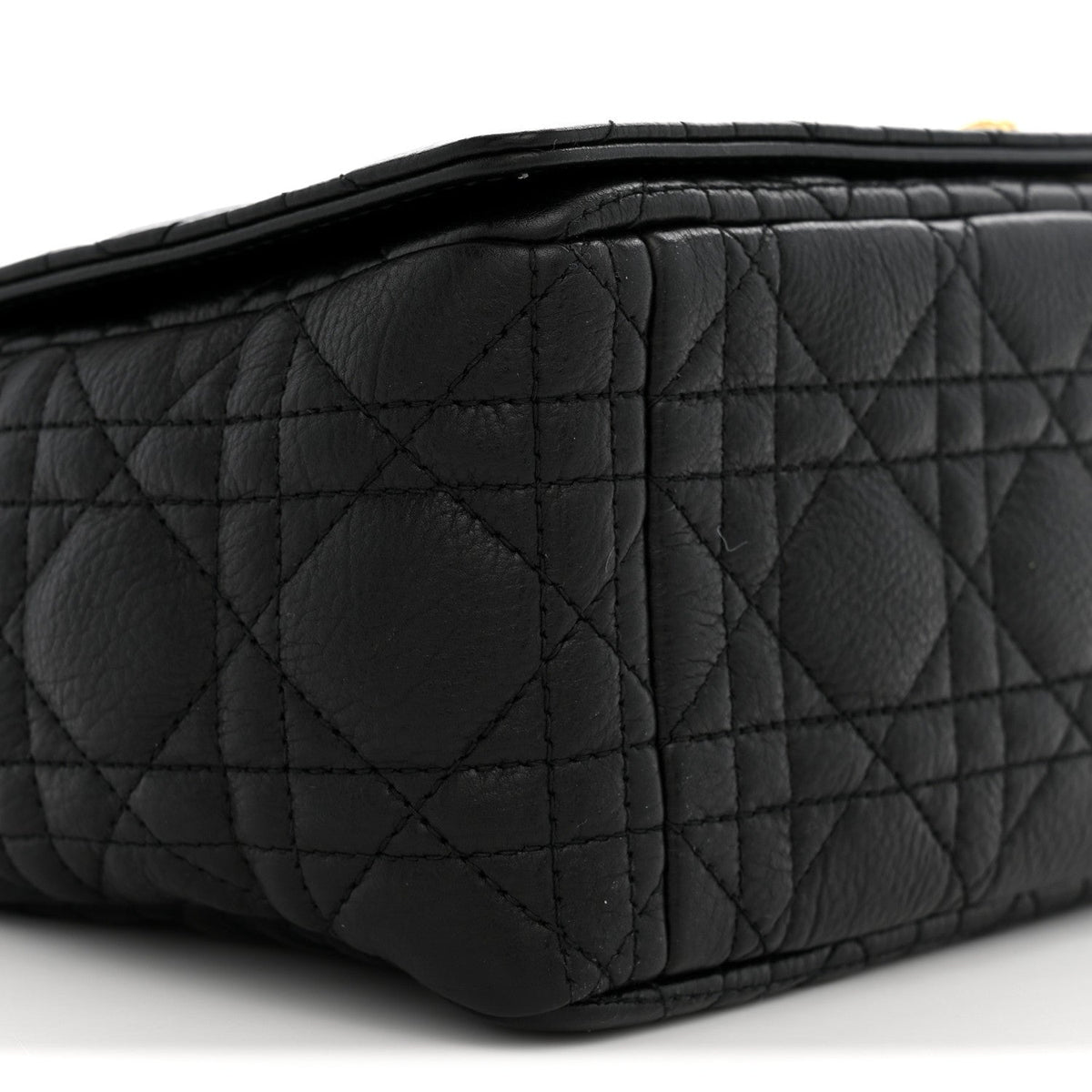 Grained Calfskin Cannage Large Caro Bag Black