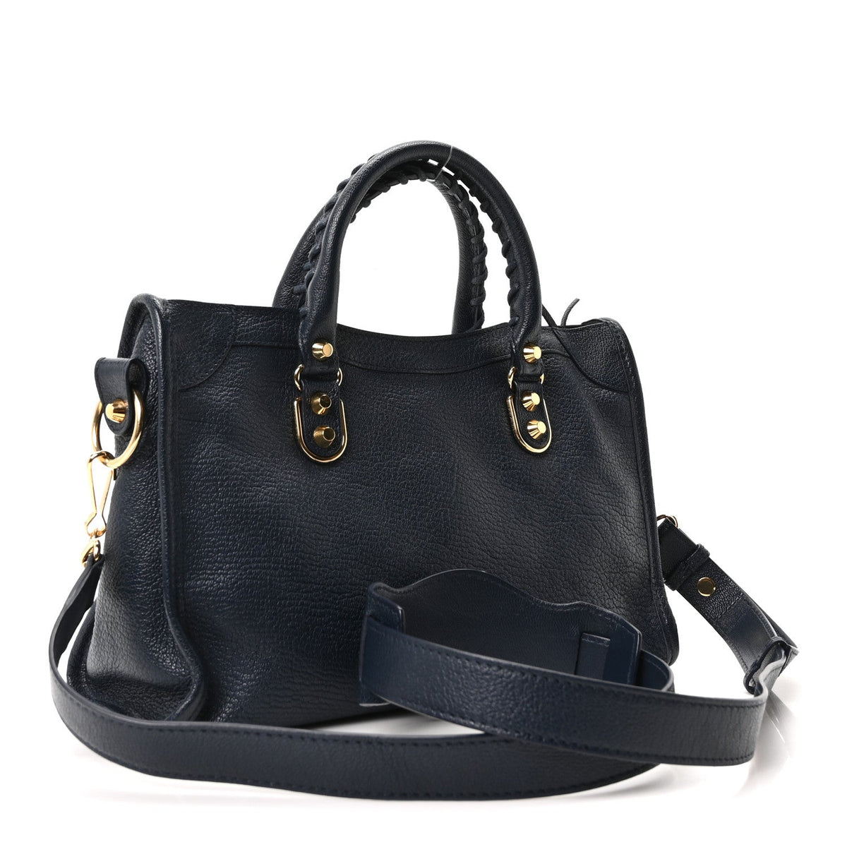 Chevre Gold Metallic Edge Hardware S City Bleu Nuit Dark Sea