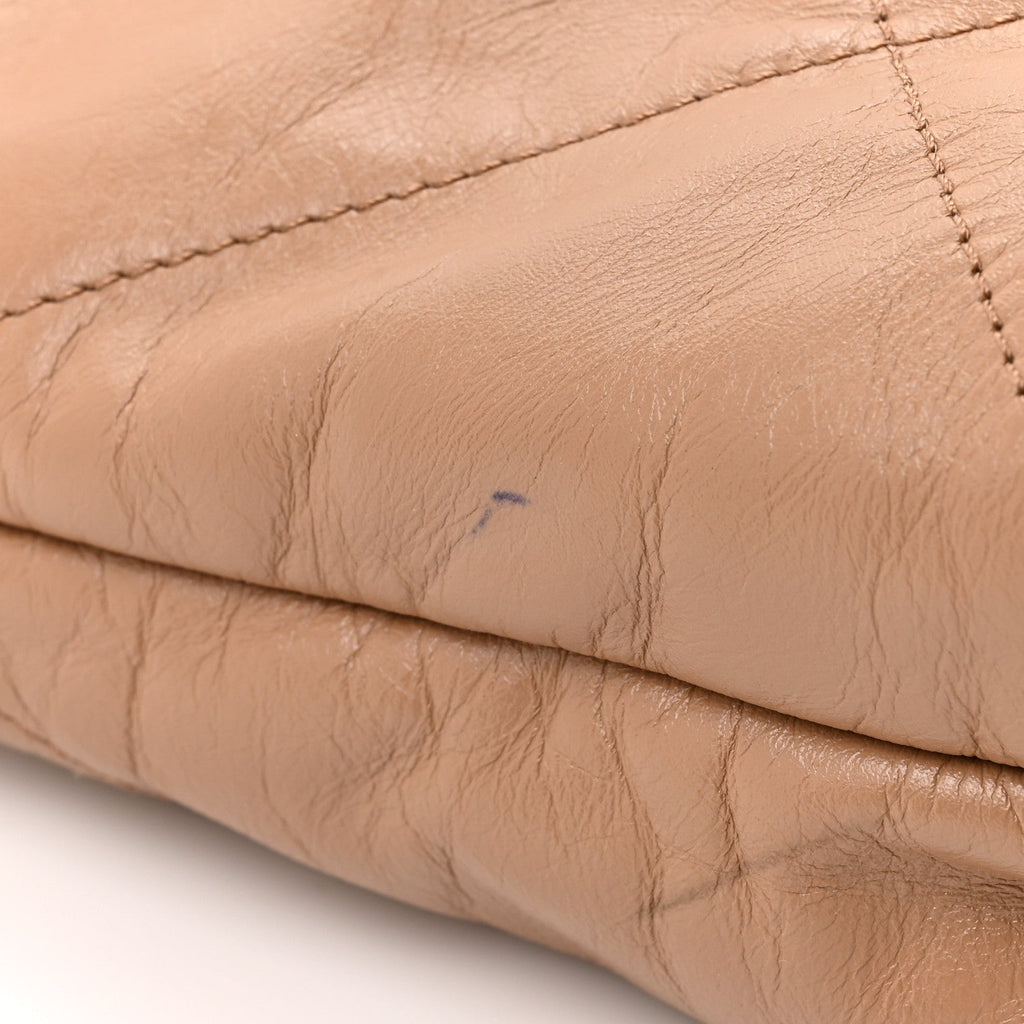 Shiny Calfskin Quilted Chanel 22 Beige