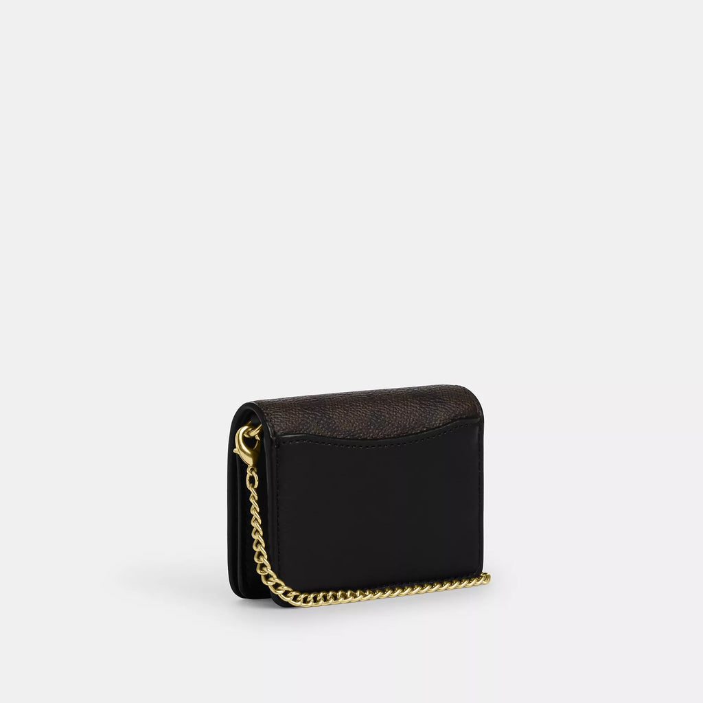 Coach Outlet Mini Wallet On A Chain In Signature Canvas