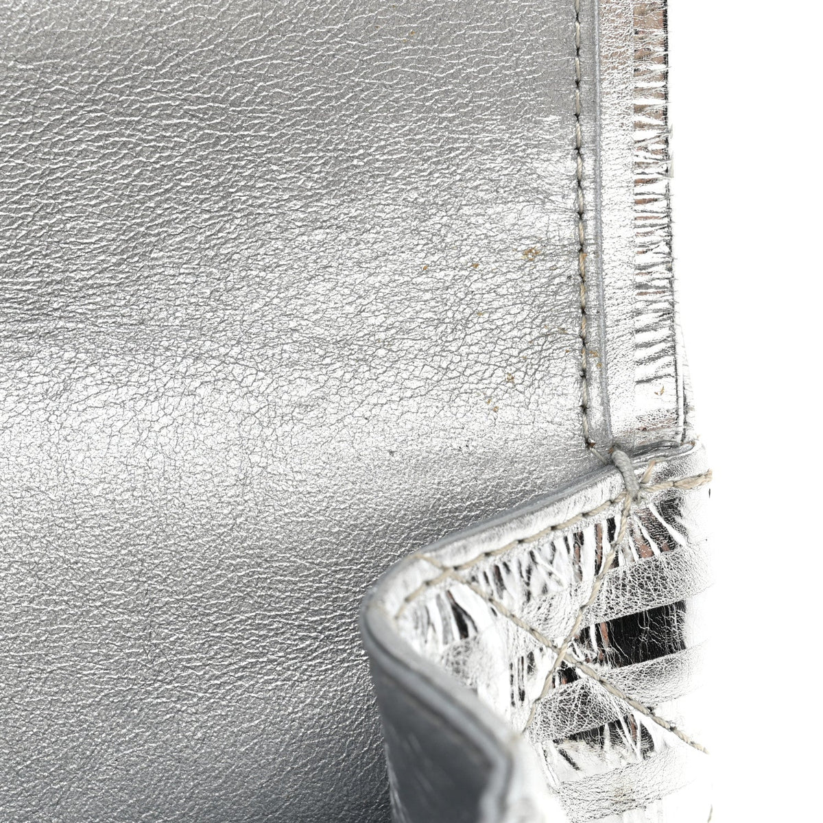 Metallic Calfskin Striped 2.55 Reissue 227 Silver