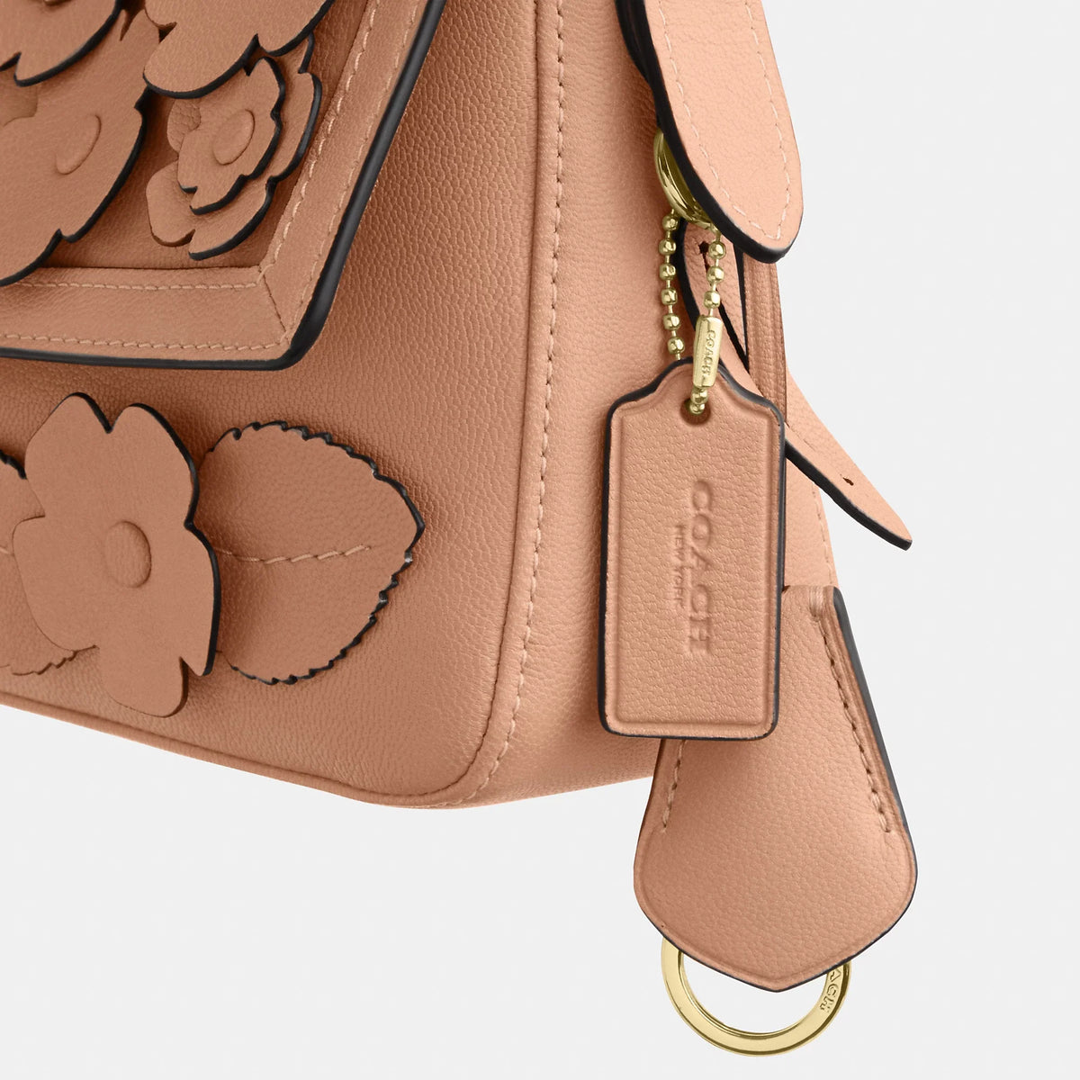 Coach Outlet Etta Small Flap Shoulder Bag With Floral Applique