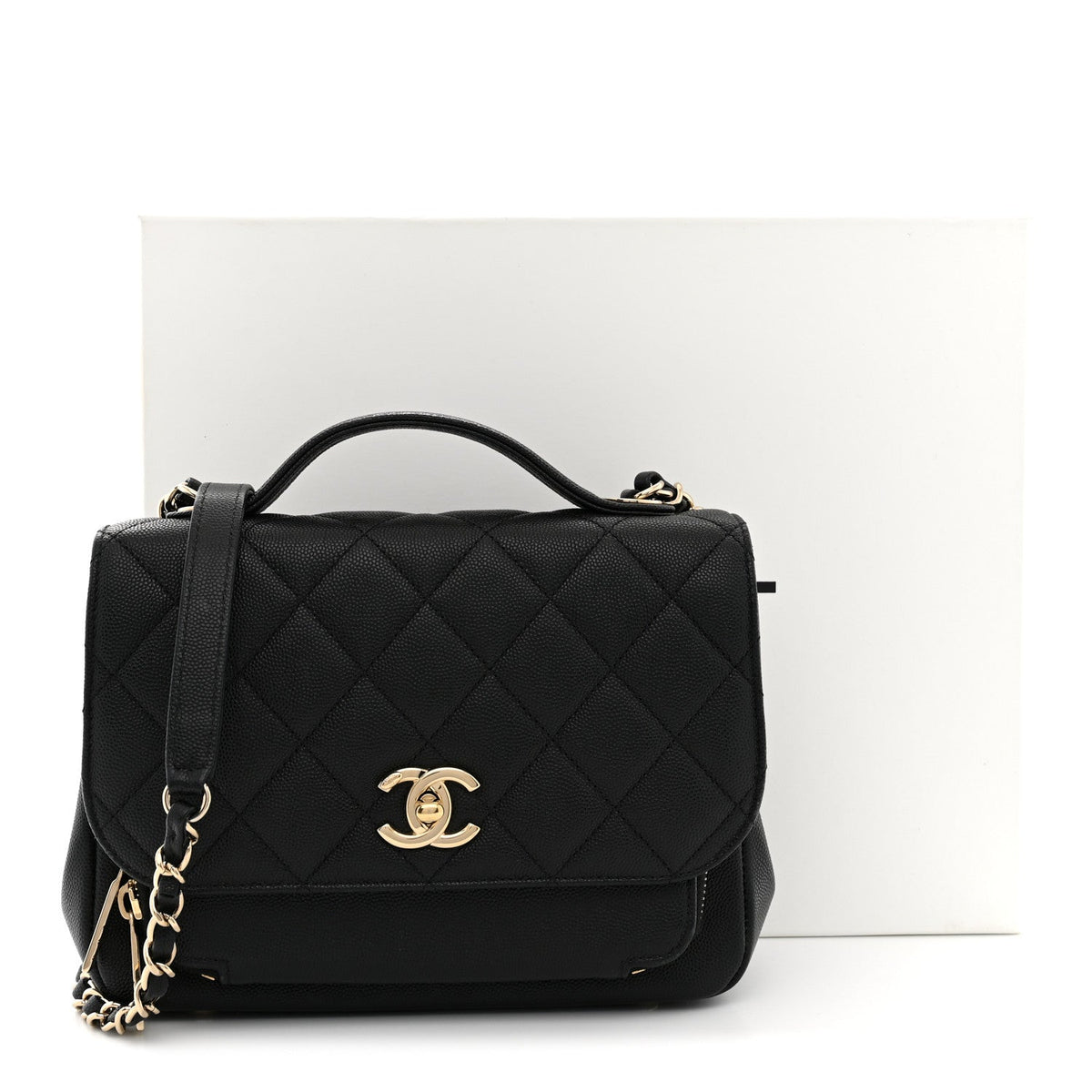 Caviar Quilted Medium Business Affinity Flap Black