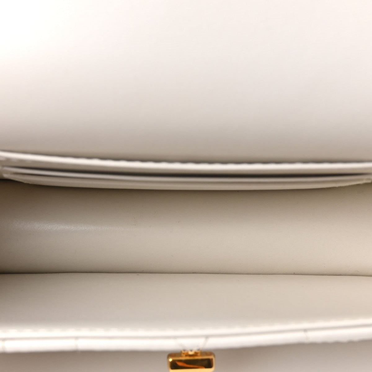 Lambskin Macrocannage Miss Caro Pouch With Chain White