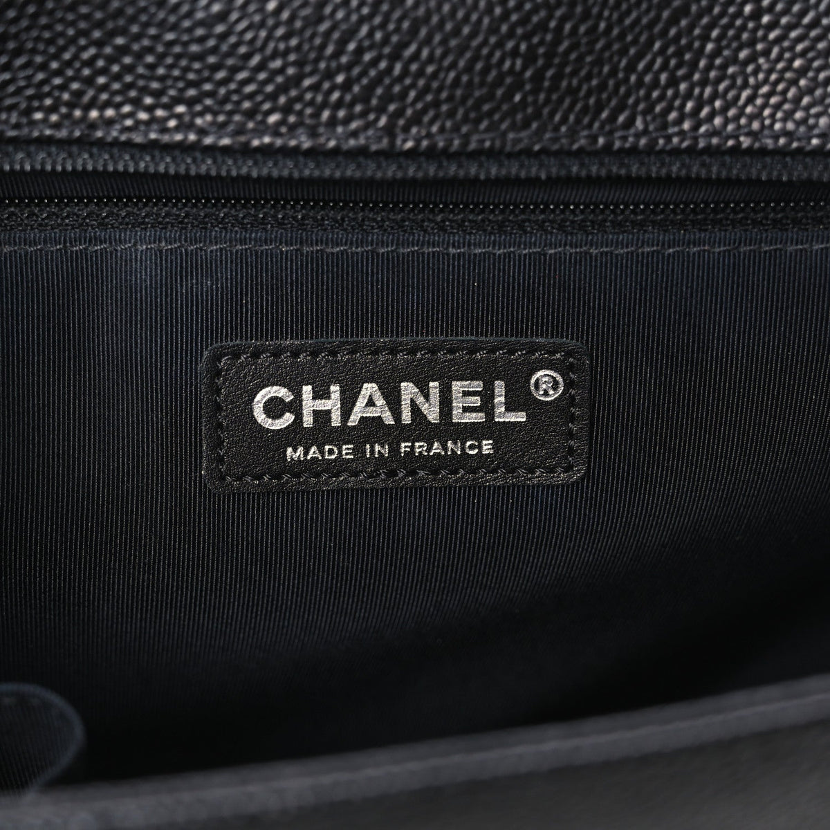 Caviar Quilted Large Boy Flap Black