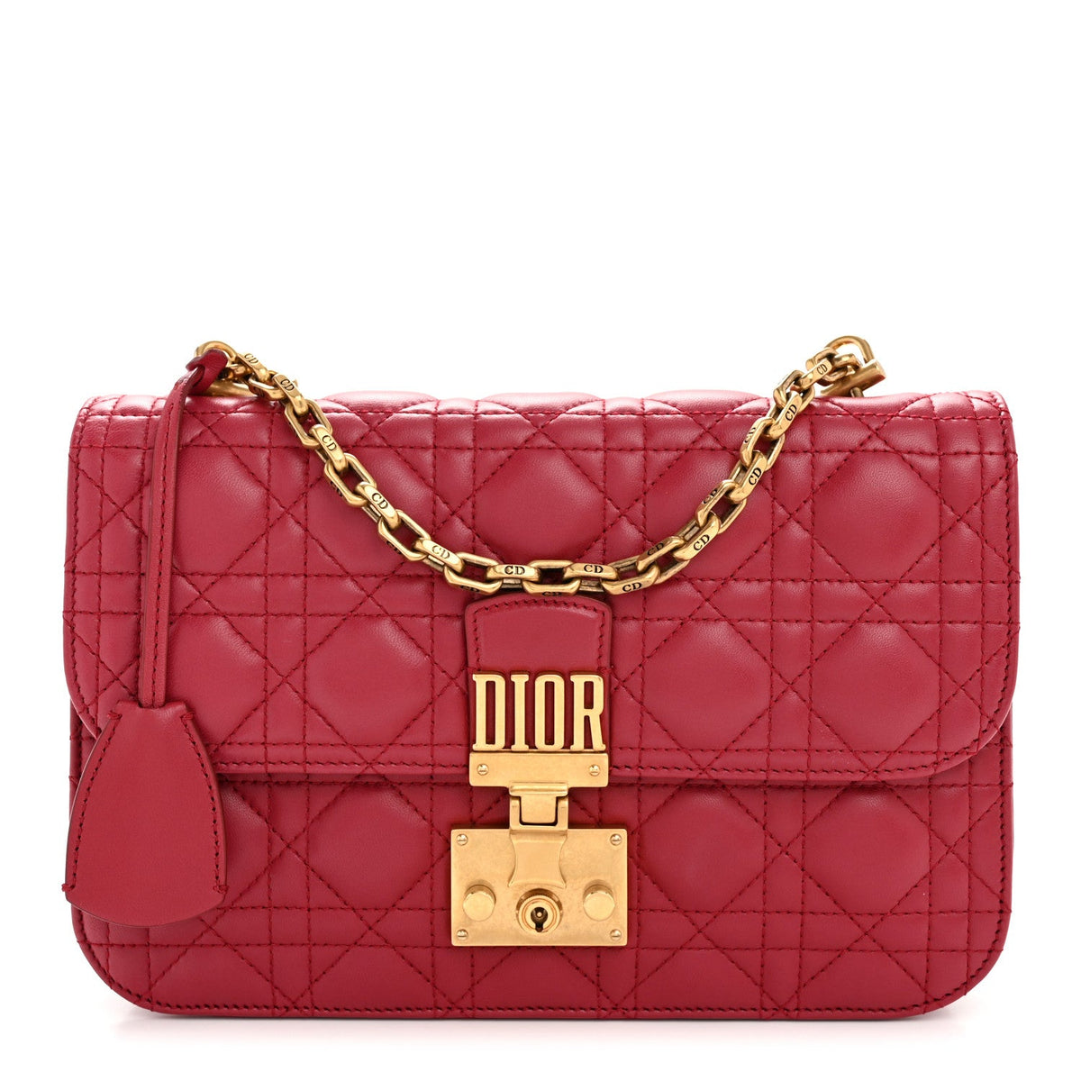Lambskin Cannage Large Dioraddict Flap Red
