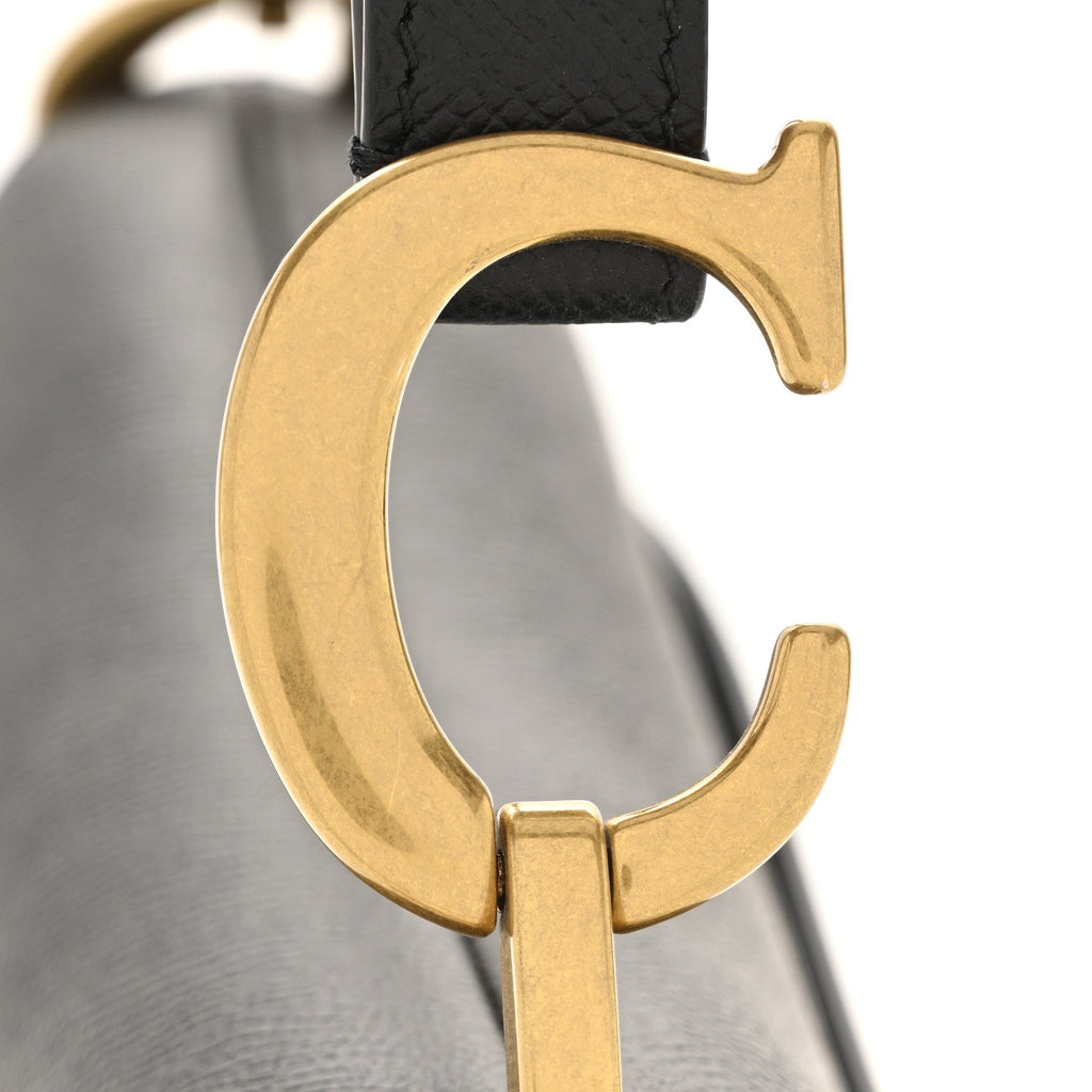 Grained Calfskin Saddle Bag Black