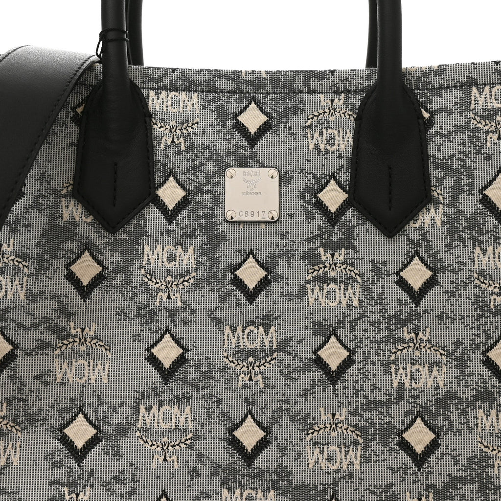Jacquard Monogram Aren Large Tote Blue