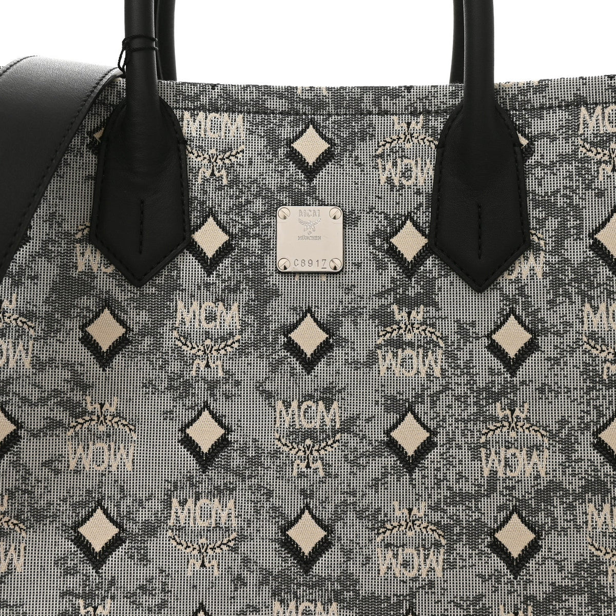 Jacquard Monogram Aren Large Tote Blue
