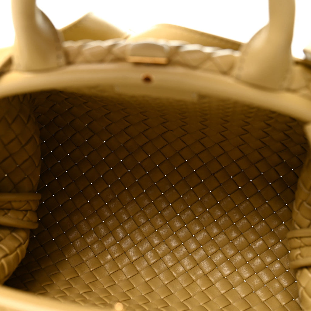 Nappa Intrecciato Padded Small The Top Handle Tote Bag Porridge