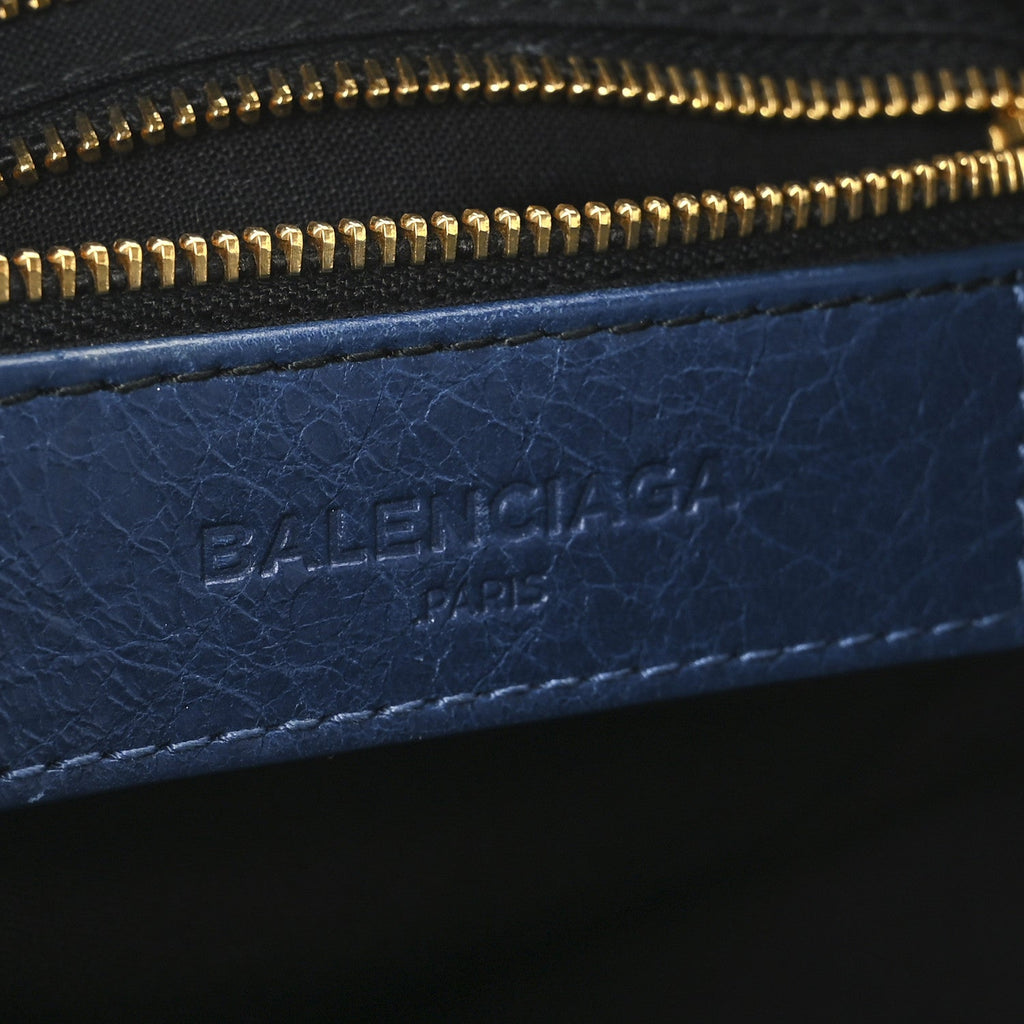 Agneau Classic Gold Hardware Mini City Bleu Roi
