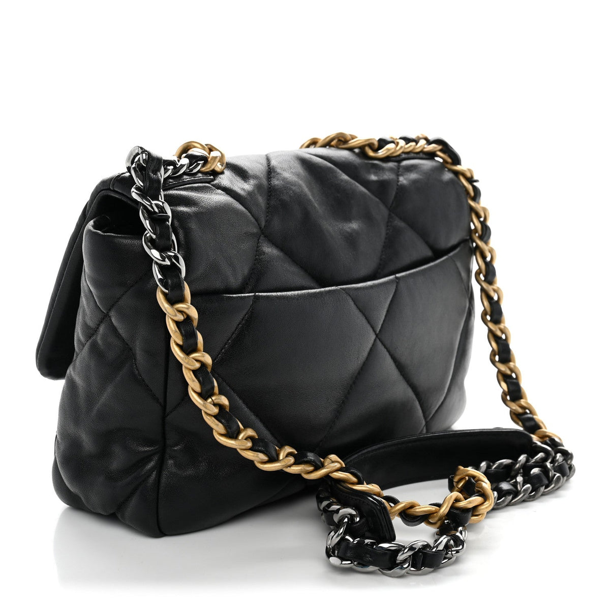 Lambskin Quilted Medium Chanel 19 Flap Black